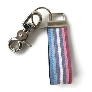 Bigender Pride Leather Keychain Bi-gender Key Chain Dual Gender lgbt lgbtq lgbtqia Intersex image 9
