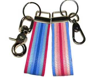 Transfeminine/Transmasculine Pride Flag Leather Keychain, Handmade LGBTQ Key Chain, Trans Accessory Gift