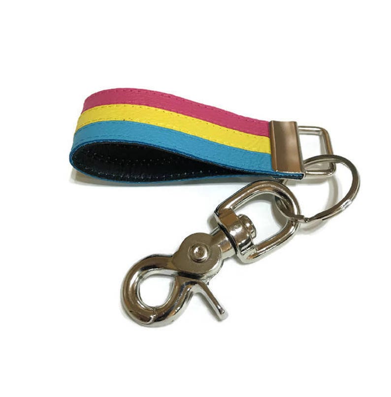 Pansexual Pride Leather Keychain Pan Bi Plus LGBT lgbtqia ...