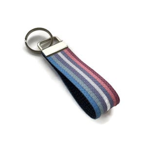 Bigender Pride Leather Keychain Bi-gender Key Chain Dual Gender lgbt lgbtq lgbtqia Intersex image 4