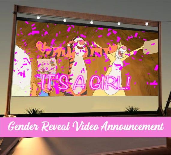 Winnie The Pooh Gender Reveal Video | Its a Girl Gender Reveal Movie | Instant Download