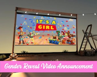 GIRL Gender Reveal Video Announcement| Gender Reveal | Wall projection and instant messaging