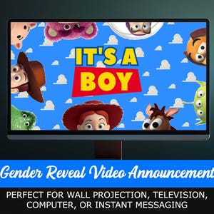 Toy Story Gender Reveal Video, Gender Reveal Movie, Gender Reveal Party , Gender Reveal Video It&#39;s A Boy