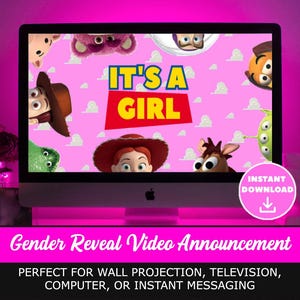 Gender Reveal Video Announcement Gender Reveal Movie Instant Download Gender Reveal Video Toy Story Boy or Girl Gender Reveal It&#39;s a Girl