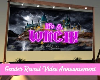 GIRL Gender Reveal Video | It's a Girl ! | Witch or Wizard | Video Announcement Movie For Wall Projection Or Messaging