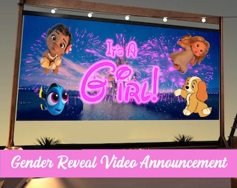 Película de revelación de género para NIÑAS, Video de revelación de género, Idea mágica de revelación de género para bebés, Anuncio en video de Es una niña