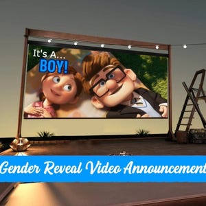 Videoaankondiging gender-onthulling JONGEN| Geslachtsbepaling | Wandprojectie en instant messaging