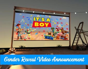 Custom Boy Gender Reveal Video , Gender Reveal Video Toy Story , Personalized Gender Reveal Video