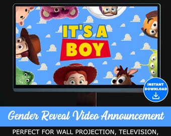 Gender Reveal Video Announcement Gender Reveal Movie Instant Download Boy Gender Reveal Video Toy Story Boy or Girl Gender Reveal It's a Boy