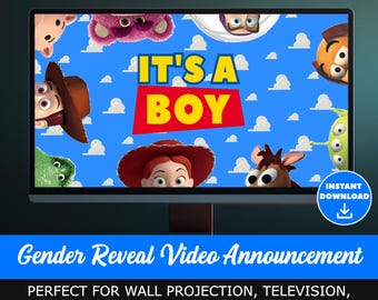 Toy Story Gender Reveal Video, Gender Reveal Movie, Instant Download, Gender Reveal Video It's A Boy