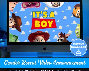 Gender Reveal Video Announcement Gender Reveal Movie Instant Download Boy Gender Reveal Video Toy Story Boy or Girl Gender Reveal It's a Boy