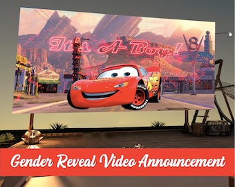 Cars Its A Boy Gender Reveal Video Announcement| Gender Reveal | Wall projection and instant messaging