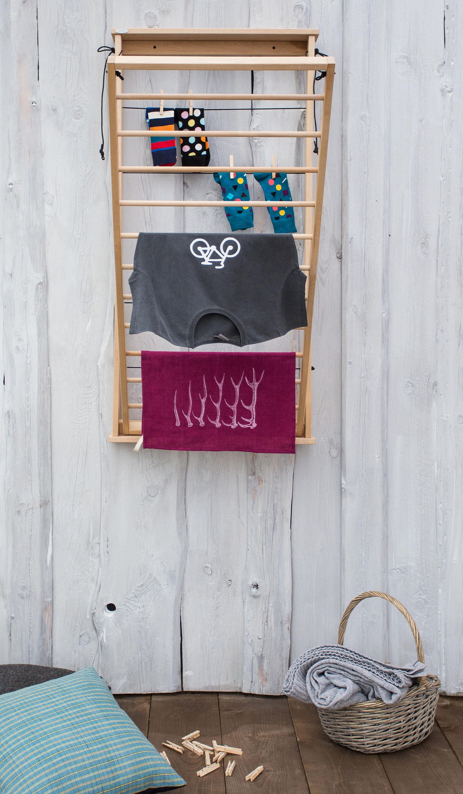 Wall Mounted Clothes Drying Rack Airer. Puidust Pesukuivatus Etsy Ireland