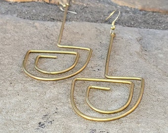 Labyrinth Brass Earrings