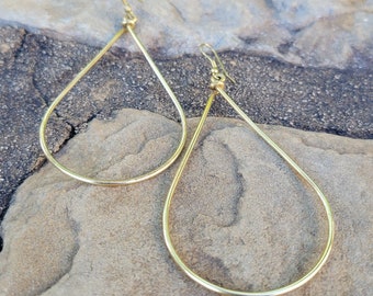 Small Teardrop Brass Earrings