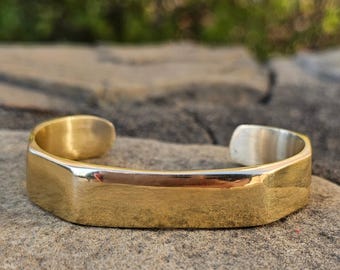 Large Modern Warrior Unisex Brass Bracelet