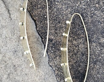 Tribal Shield Threader Brass Earrings