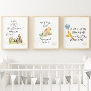 Classic Winnie The Pooh Quote Nursery Prints Color Collection 1 | Printable Nursery Artwork | Classic Children, Kids, Baby Nursery Prints