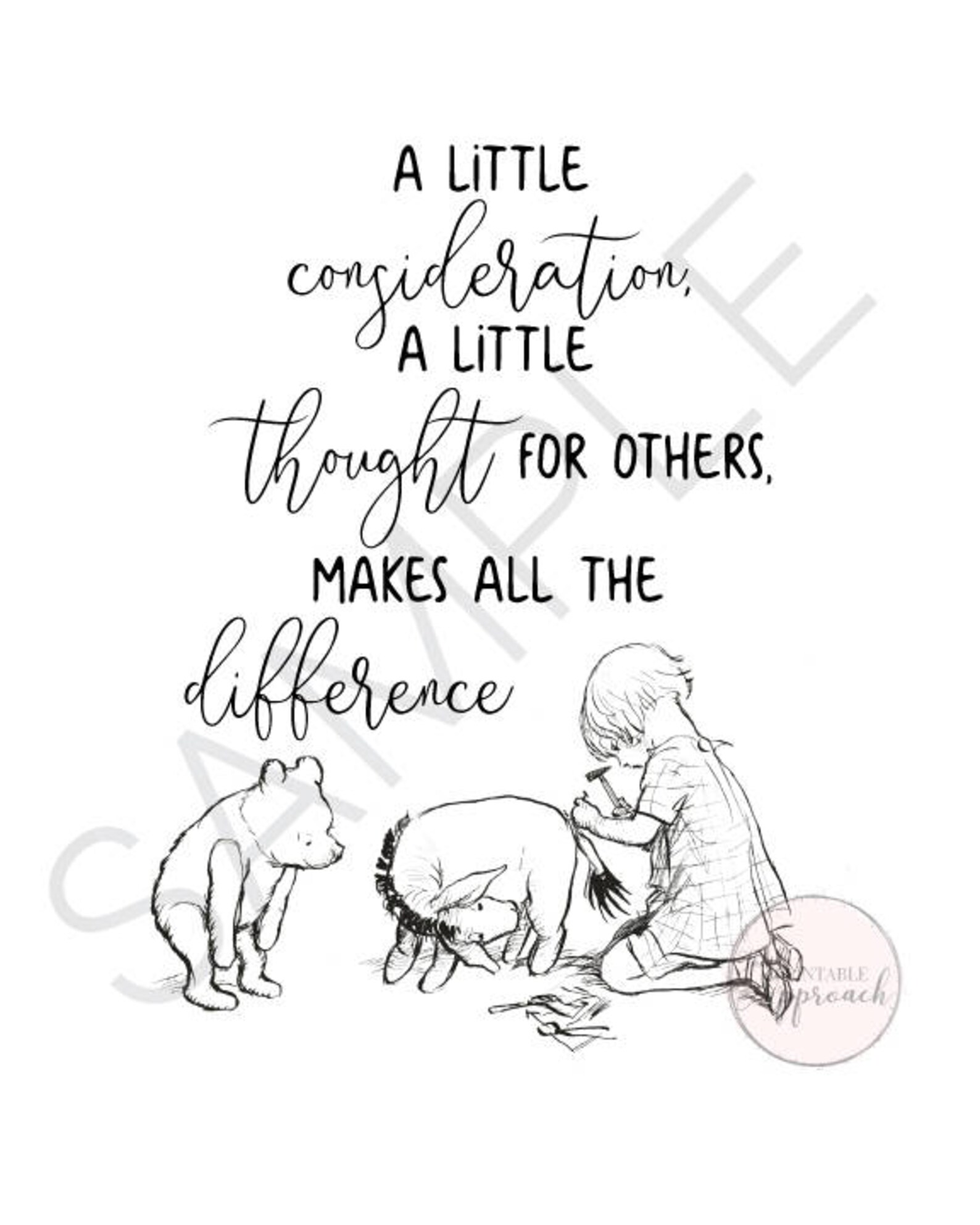 Classic Winnie The Pooh Quote Nursery Prints Classic Winnie Etsy