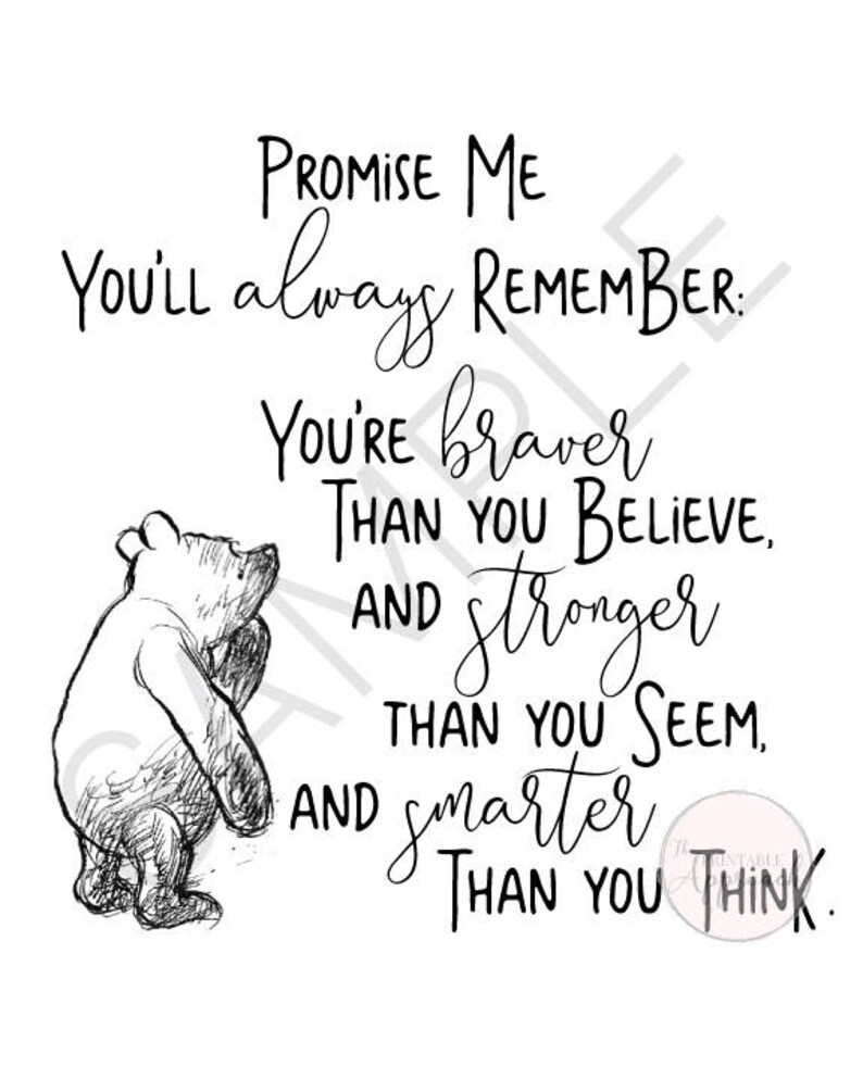 Instant Collection 3 Classic Winnie The Pooh Quote Prints Nursery Decor Kids Room Decor Art Classic Storybook Printable Art Download image 3