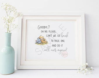 Can't We Go Back And Do It All Over Again | Classic Winnie the Pooh Printable | Landscape Image | Classic Pooh Nursery Decor | Party Prints