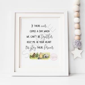 Keep Me in Your Heart – Classic Winnie the Pooh Quote Printable | Nursery Wall Art, Baby Room Decor, Kids Printable, Instant Download
