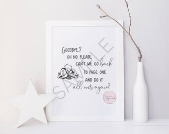 Can't we go back Classic Winnie the Pooh Printable Quote | Children's room decor Wall Art | Instant Classic Winnie the Pooh Nursery Decor