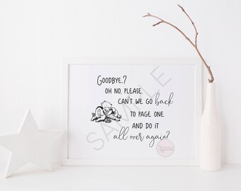 Can't We Go Back Again Classic Winnie the Pooh Landscape Quote Print | Kid's room decor Wall Art | Classic Winnie the Pooh Nursery Decor Art