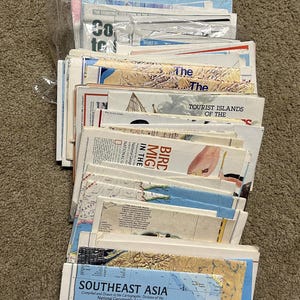 72 Vintage National Geographic Maps and Inserts 1960s to 1990s -  Pick One