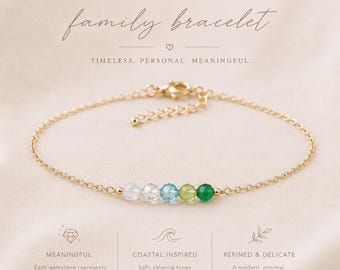 Family Birthstone Bracelet • Christmas Gift for Mom • Design Your Own Personalized Jewelry • Mother's Day Gift • Personalized Birthstones