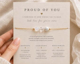 Proud of You Necklace, Graduation Gift for Her, Encouragement Gift, Self Love Jewelry, Gift for Daughter, Sister, Best Friend