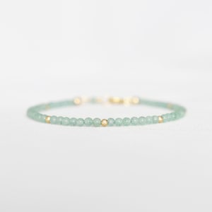 Delicate Aventurine Gemstone Bracelet • Genuine Crystal Jewelry for Women • Dainty & Elegant Crystal Bracelet for Abundance + Manifestation