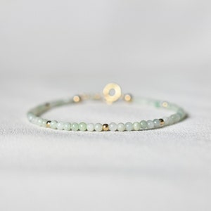 Natural Jade Bracelet • Healing Gemstones • Harmony, Prosperity, Good Luck • Dainty Beaded Bracelet • Elegant Crystal Jewelry for Women
