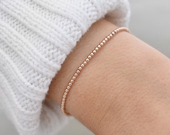 Minimalist Accent Bracelet • Tiny Metal Bead Bracelet • Layering Bracelet • Stacking Bracelet • Gold, Sterling Silver, or Rose Gold
