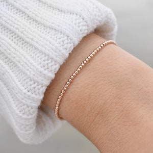 Minimalist Accent Bracelet • Tiny Metal Bead Bracelet • Layering Bracelet • Stacking Bracelet • Gold, Sterling Silver, or Rose Gold