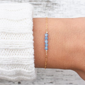 Blue Topaz Bracelet • December Birthstone • Handmade & Minimal Jewelry for Her • Mother&#39;s Day Gift