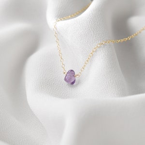 Delicate Amethyst Necklace • February Birthstone • 14k Gold Filled, Rose Gold Filled, Sterling Silver • Handmade Gift for Her
