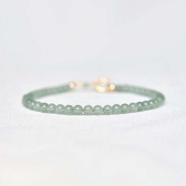 Dainty Aventurine Gemstone Bracelet • Genuine Crystal Jewelry for Women • Dainty & Elegant Crystal Bracelet for Abundance + Manifestation