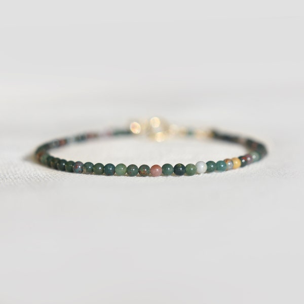 Natural Bloodstone Bracelet • Healing Gemstones • Vitality, Protection, Resilience • Dainty Stone Bracelet • Elegant Crystal Jewelry