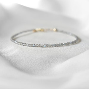 Dainty Labradorite Gemstone Bracelet • Genuine Crystal Jewelry • Dainty & Delicate