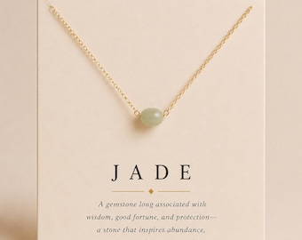 Delicate Jade Necklace • Stones for Balance • Gold Filled, Rose Gold Filled, Sterling Silver • Handmade Gift for Her • Valentine's Day Gift