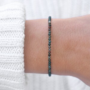 Natural Bloodstone Bracelet • Healing Gemstones • Vitality, Protection, Resilience • Dainty Stone Bracelet • Elegant Crystal Jewelry image 6