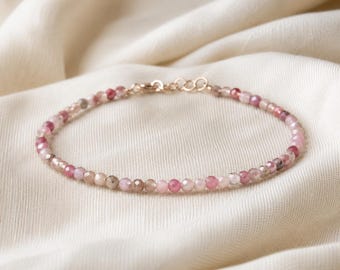 Rhodochrosite Gemstone Bracelet • Genuine Crystal  • Compassion • Emotional Healing • Balance • Self Love • Grounding • Forgiveness • Calm