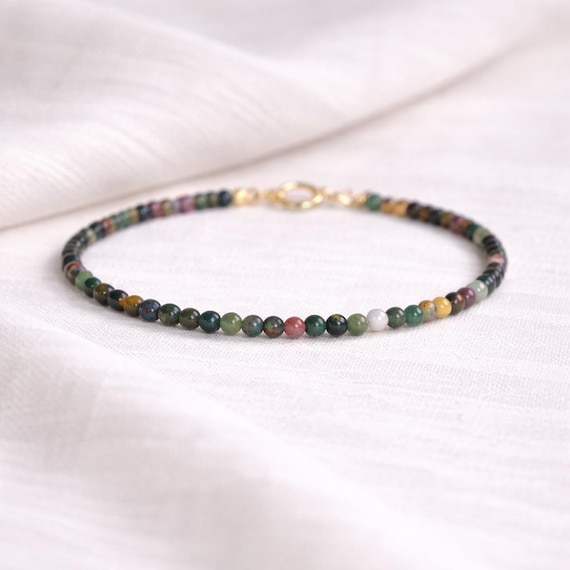 Natural Bloodstone Bracelet • Healing Gemstones • Vitality, Protection, Resilience • Dainty Stone Bracelet • Elegant Crystal Jewelry