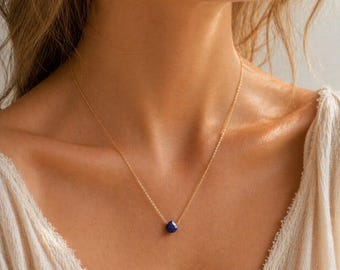Sapphire Necklace • Something Blue • September Birthstone Necklace • Blue Gemstone Necklace • Wedding Gift for Bride