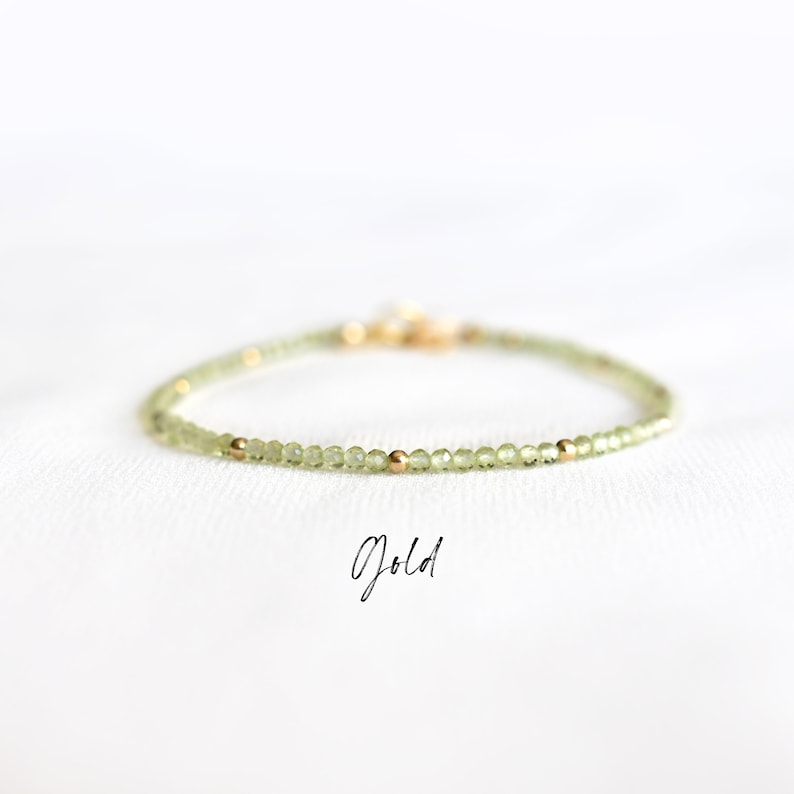 Delicate Peridot Gemstone Bracelet August Birthstone Leo Birthday Gift Genuine Gemstone Jewelry for Women Dainty & Elegant Gold Filled