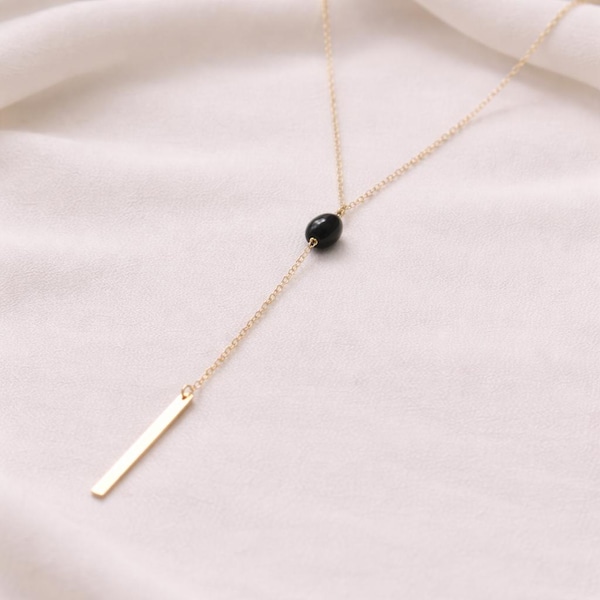 黒曜石ネックレス • 真実、保護、ストレスと緊張を和らげる石 • 長さと仕上げを自由に選べます • 女性のためのハンドメイドジュエリー