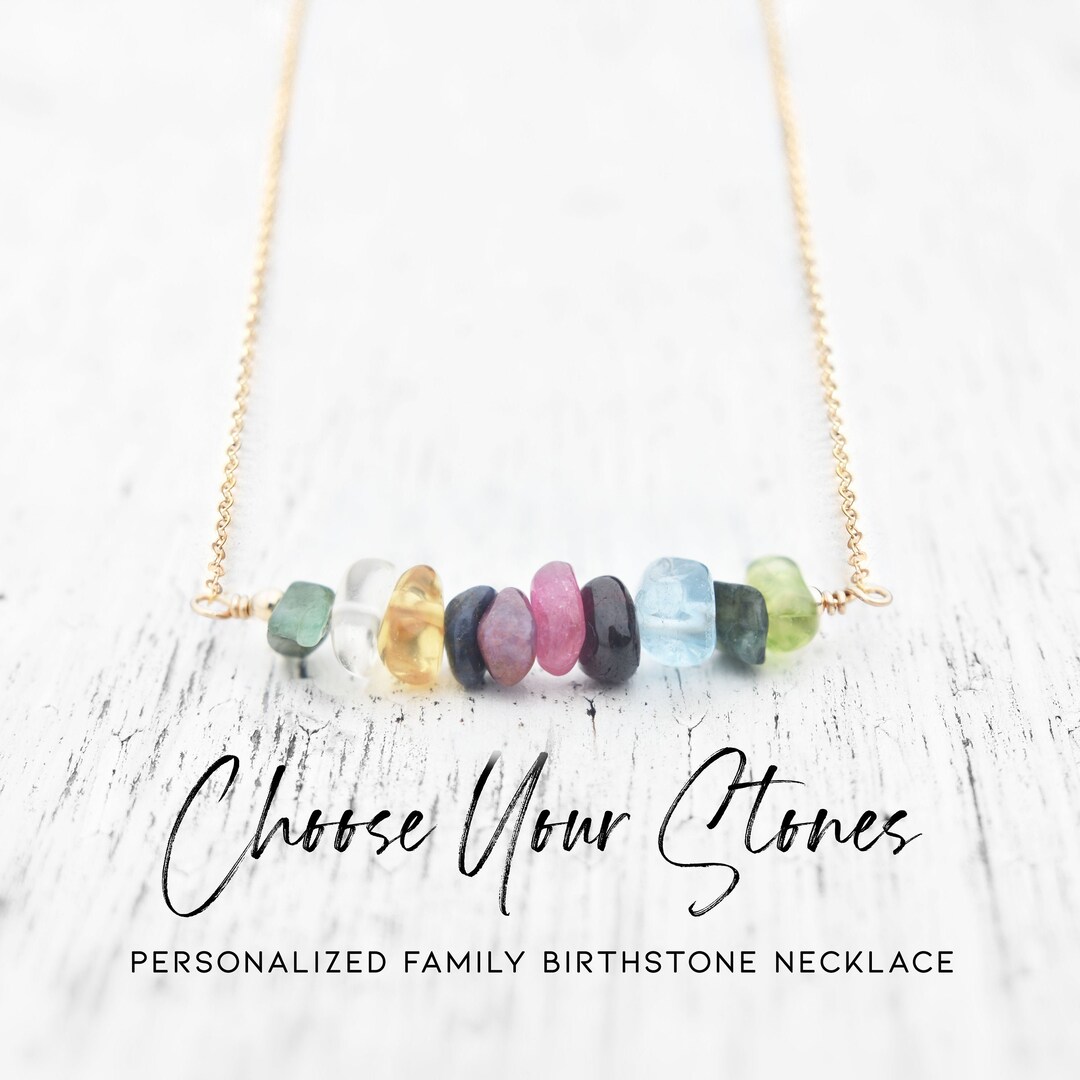 Personalised Family Birthstone Heart Necklace Photo Gift Set | Bloom  Boutique