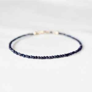 Dainty Blue Goldstone Gemstone Bracelet • Fire Sign Bracelet • Jewelry for Aries • Genuine Crystal Jewelry • Dainty & Delicate