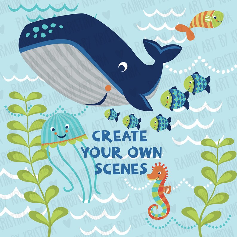 Download Baby sea animals transparent clip art set Fish Underwater ...